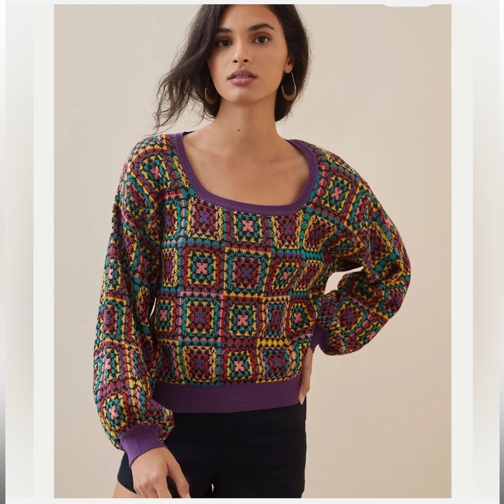 FARM Rio x Anthropologie Crochet Sweater, NWT, Petite Small